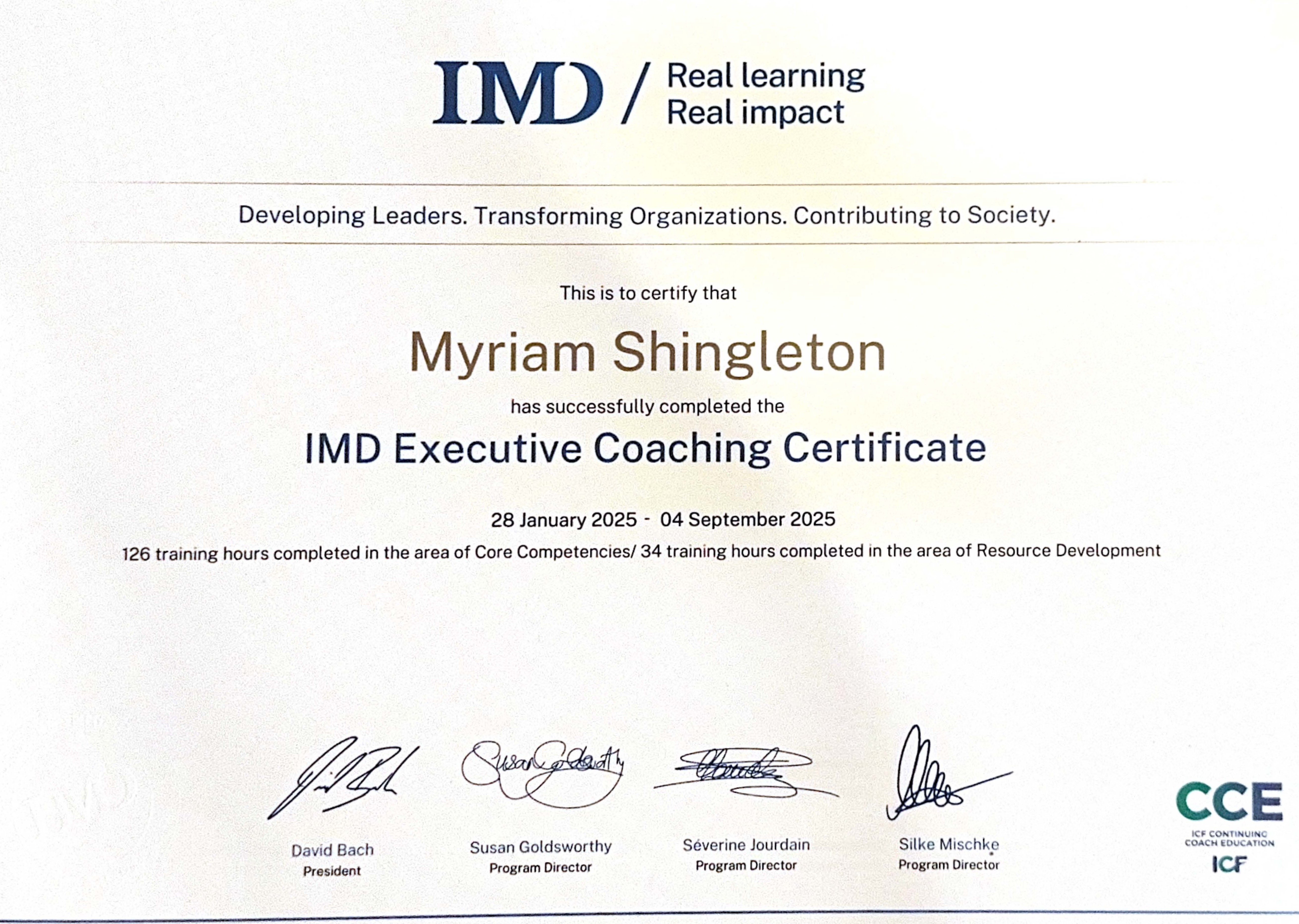 IMD Executive Coaching Certificate
